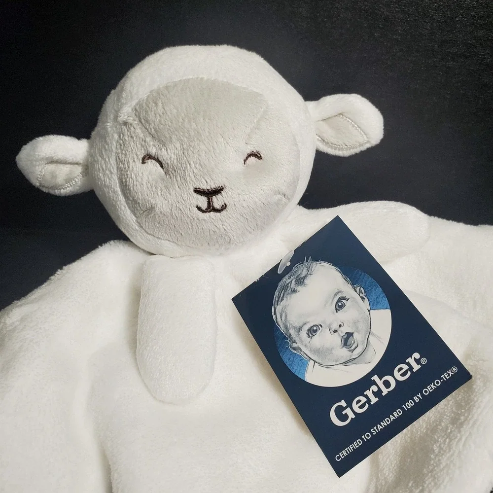 Gerber Plush White Lamb Sheep Baby Security Blanket 12